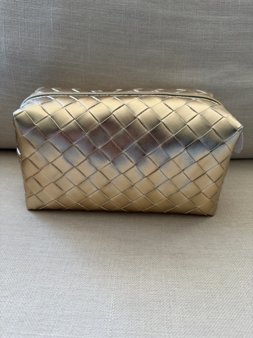 Bath & Body Works Gold Quilted Cosmetic Bag